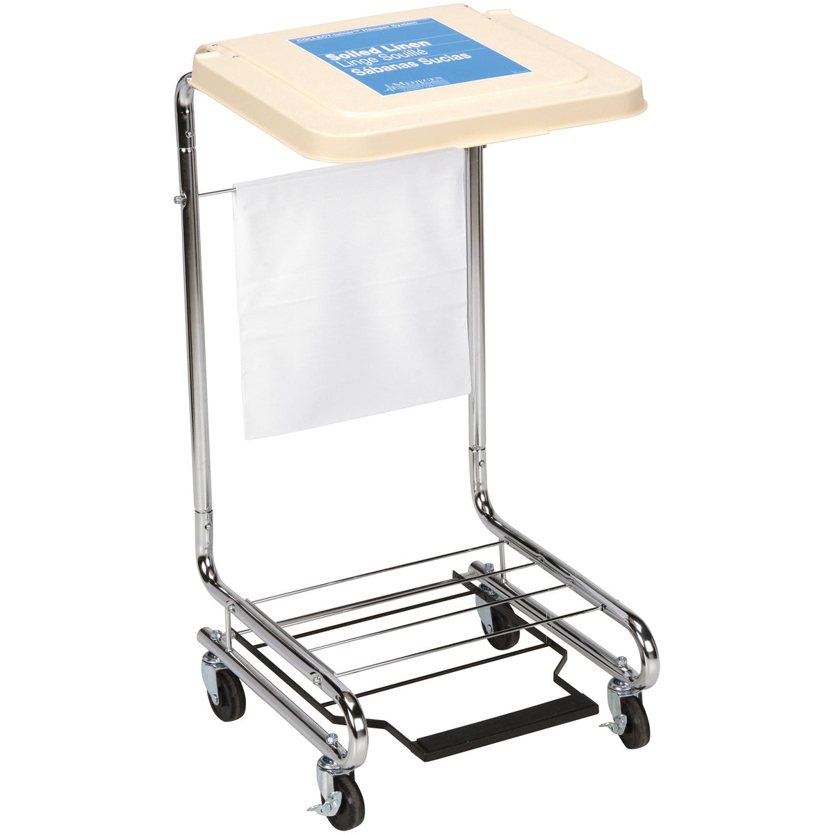 McKesson Hamper Stand-Hamper Stand McKesson Soiled Linen Rectangular Opening 30 to 33 gal. Capacity Foot Pedal Self-Closing Lid