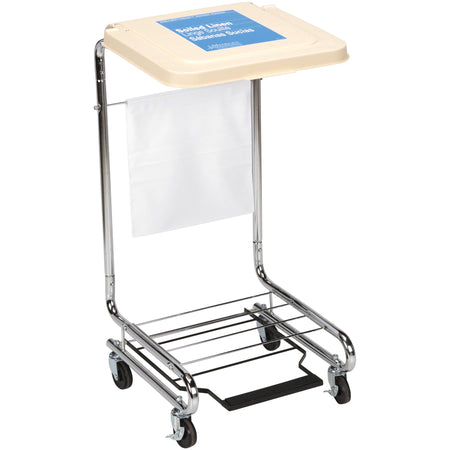 McKesson Hamper Stand-Hamper Stand McKesson Soiled Linen Rectangular Opening 30 to 33 gal. Capacity Foot Pedal Self-Closing Lid