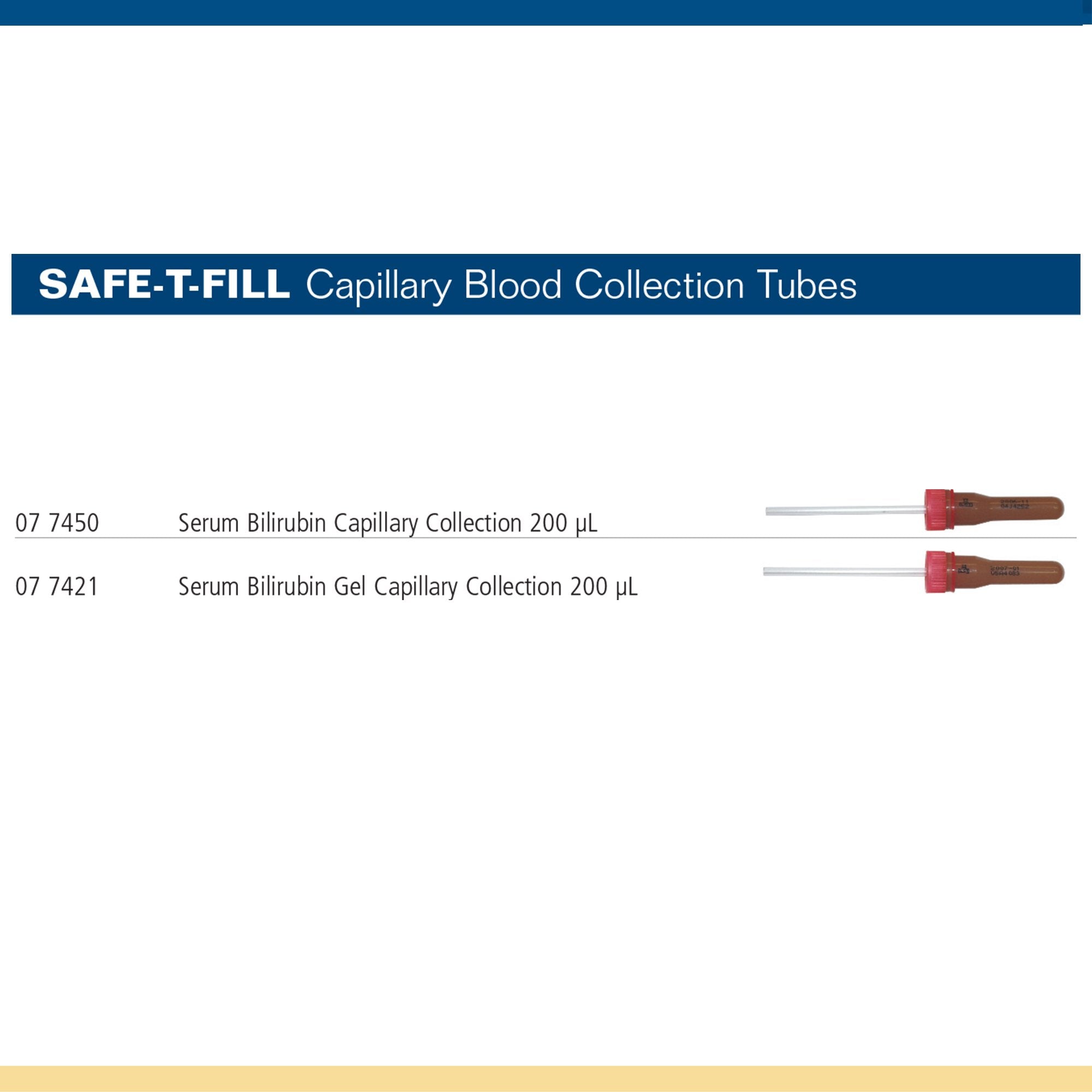 Safe-T-Fill Capillary Blood Collection Tube, 200 L, 10.8 x 46.6 mm-Safe-T-Fill Capillary Blood Collection Tube Clot Activator / Separator Gel Additive 200 L Attached Cap Plastic Tube