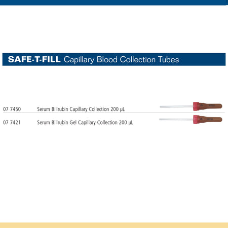 Safe-T-Fill Capillary Blood Collection Tube, 200 L, 10.8 x 46.6 mm-Safe-T-Fill Capillary Blood Collection Tube Clot Activator / Separator Gel Additive 200 L Attached Cap Plastic Tube