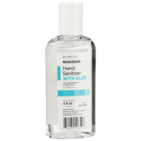 McKesson Gel Hand Sanitizer with Aloe 4 oz.-Hand Sanitizer with Aloe McKesson 4 oz. Ethyl Alcohol Gel Bottle