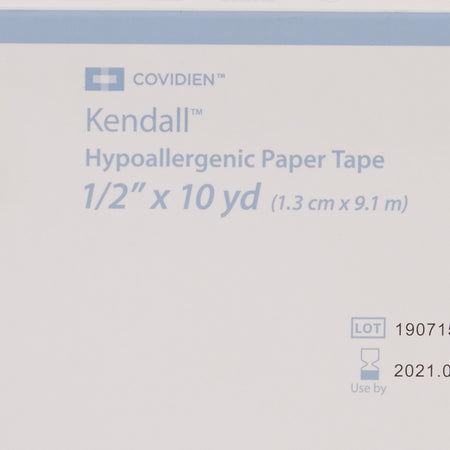 Kendall Hypoallergenic Paper Medical Tape, 1/2 Inch x 10 Yard, White-Hypoallergenic Medical Tape Kendall Hypoallergenic White 1/2 Inch X 10 Yard Paper NonSterile