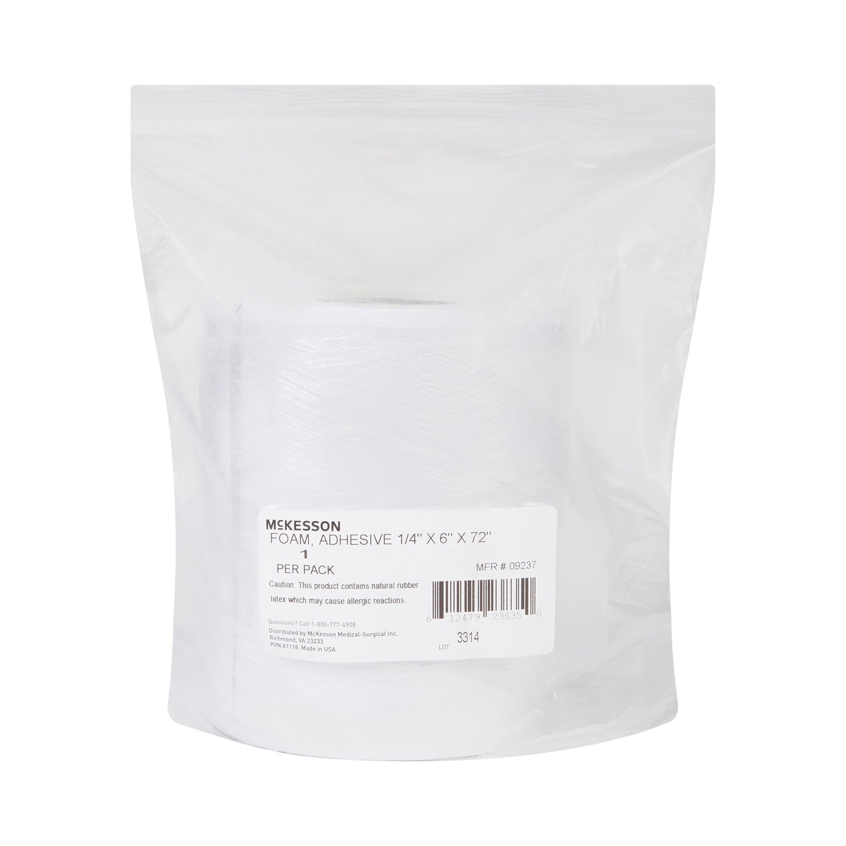 McKesson White Poly Foam Adhesive Orthopedic Roll, 6 x 72 Inch-Orthopedic Padding Roll Adhesive McKesson 6 X 72 Inch Poly Foam NonSterile