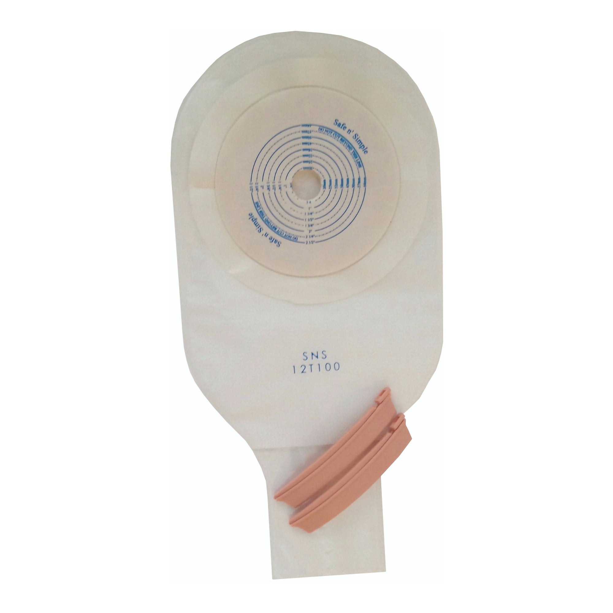 Safe n' Simple One-Piece Drainable Transparent Ostomy Pouch, 12-Inch Length-"Ostomy Pouch Safe n' Simple One-Piece System 12 Inch Length Flat, Trim to Fit Drainable"