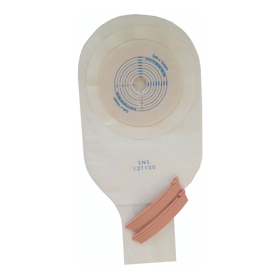 Safe n' Simple One-Piece Drainable Transparent Ostomy Pouch, 12-Inch Length-"Ostomy Pouch Safe n' Simple One-Piece System 12 Inch Length Flat, Trim to Fit Drainable"