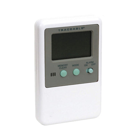Fisherbrand Traceable Refrigerator / Freezer Thermometer-Digital Refrigerator / Freezer Thermometer with Alarm Fisherbrand Traceable Fahrenheit / Celsius -58 to +158F (-50 to +70C) Bottle Probe Door / Wall Mount Battery Operated