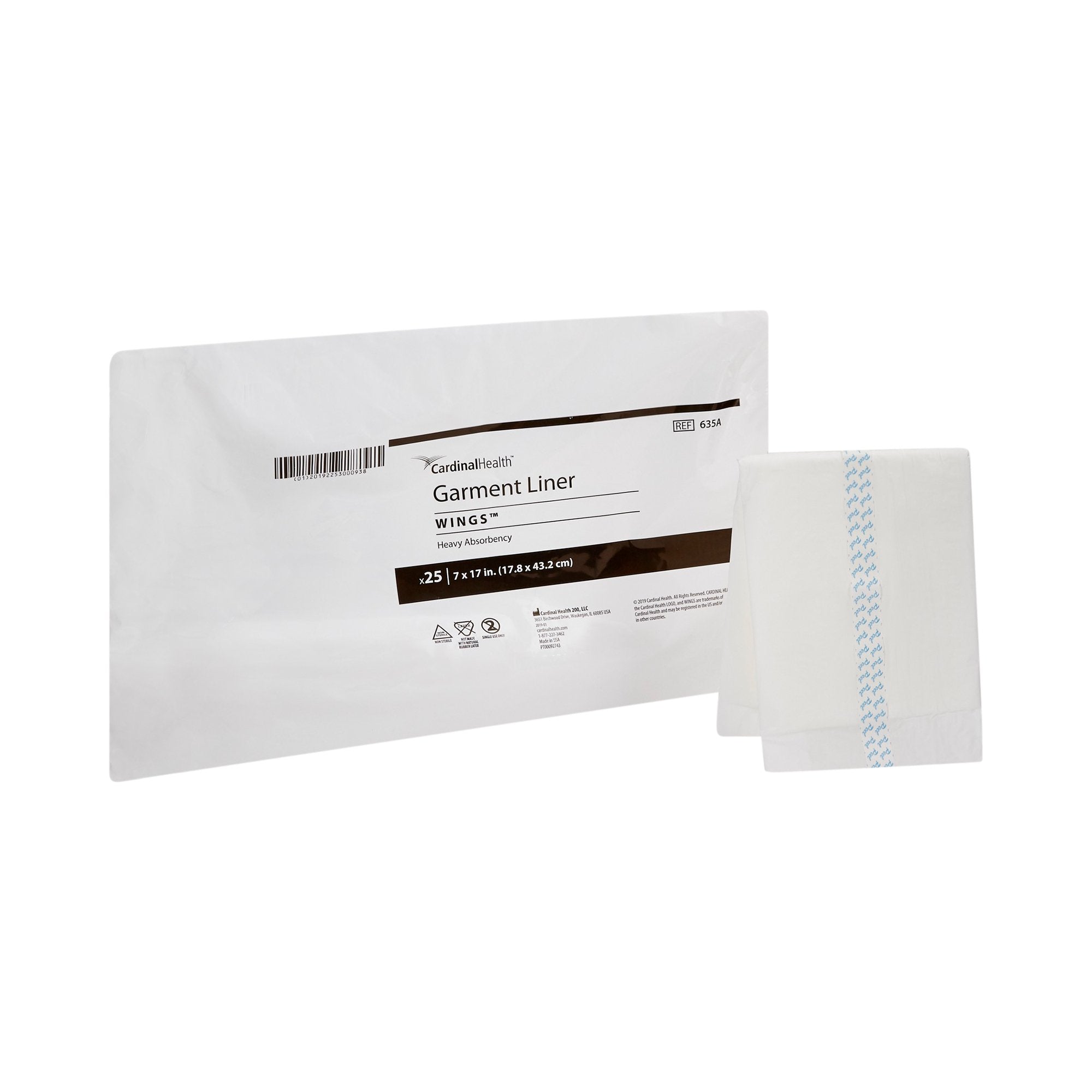 Simplicity Incontinence Liner, Polymer Core, One Size Fits Most Adults, Unisex, Disposable,-Incontinence Liner Wings 7 X 17 Inch Moderate Absorbency Polymer Core One Size Fits Most