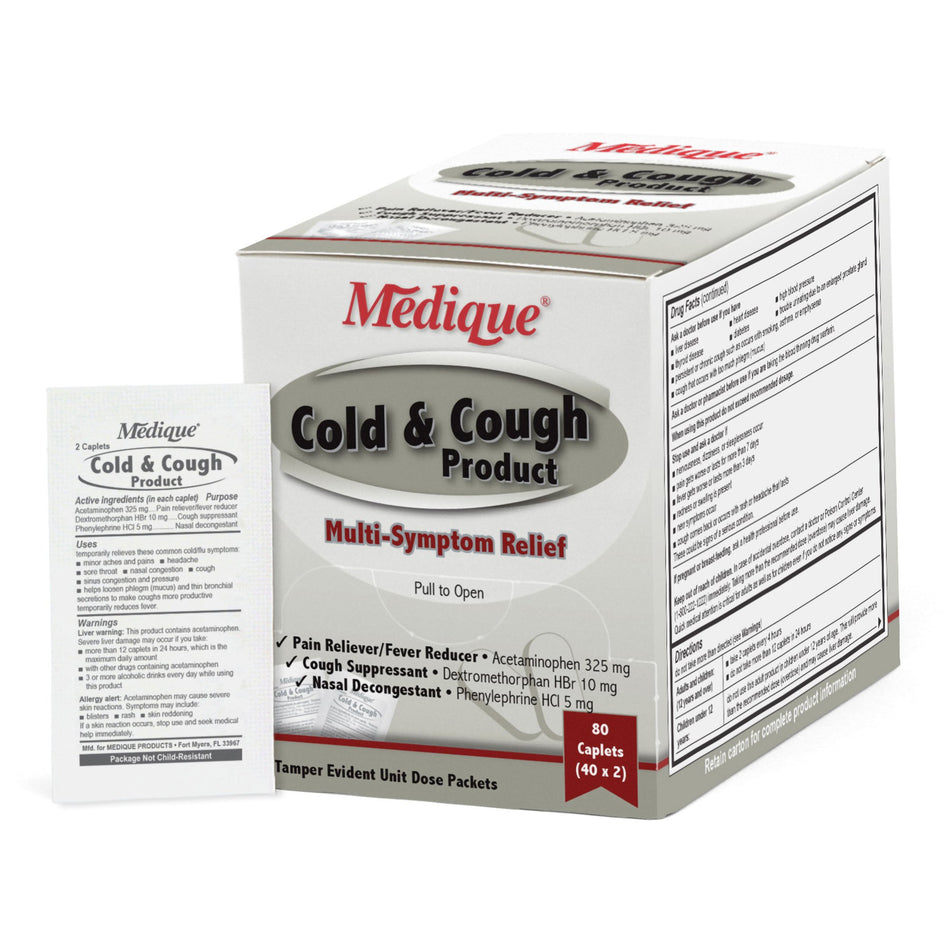 Medique Cold and Cough Multi-Symptom Relief-Cold and Cough Relief 325 mg - 10 mg - 5 mg Strength Caplet 80 Per Box