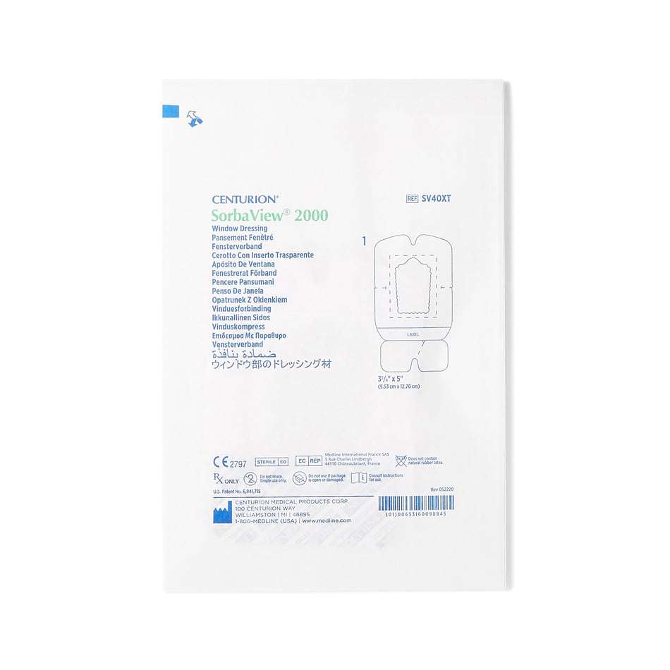 SorbaView� IV Dressing-Window Dressing Sorbaview SHIELD Fabric / Film 3-3/4 X 5 Inch Sterile