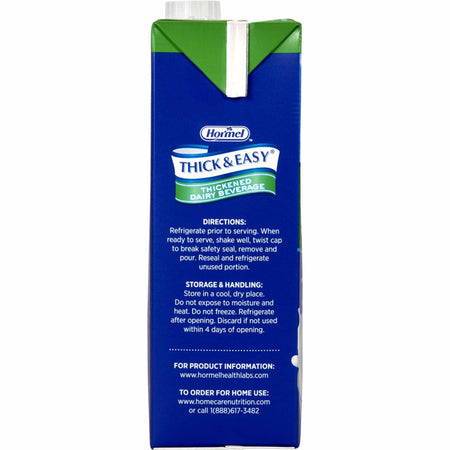 Thick & Easy Dairy Nectar Consistency Milk Thickened Beverage, 32-ounce carton-Thickened Beverage Thick & Easy Dairy 32 oz. Carton Milk Flavor Liquid IDDSI Level 2 Mildly Thick