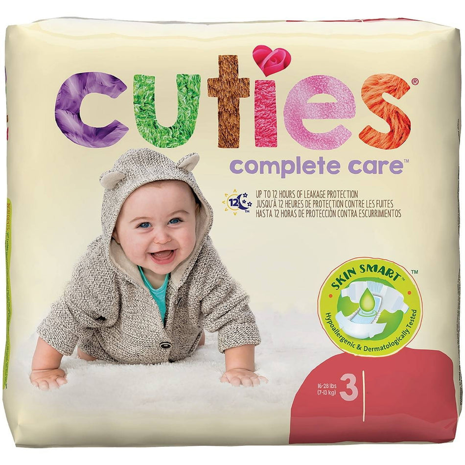 Cuties Complete Care Diapers, Size 3-Unisex Baby Diaper Cuties Complete Care Size 3 Disposable Heavy Absorbency