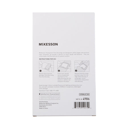 McKesson Octagonal Sterile Dressing with Frame-Style Delivery, 4 x 4-3/4 Inch, Transparent-Transparent Film Dressing McKesson 4 X 4-3/4 Inch Frame Style Delivery Octagon Sterile