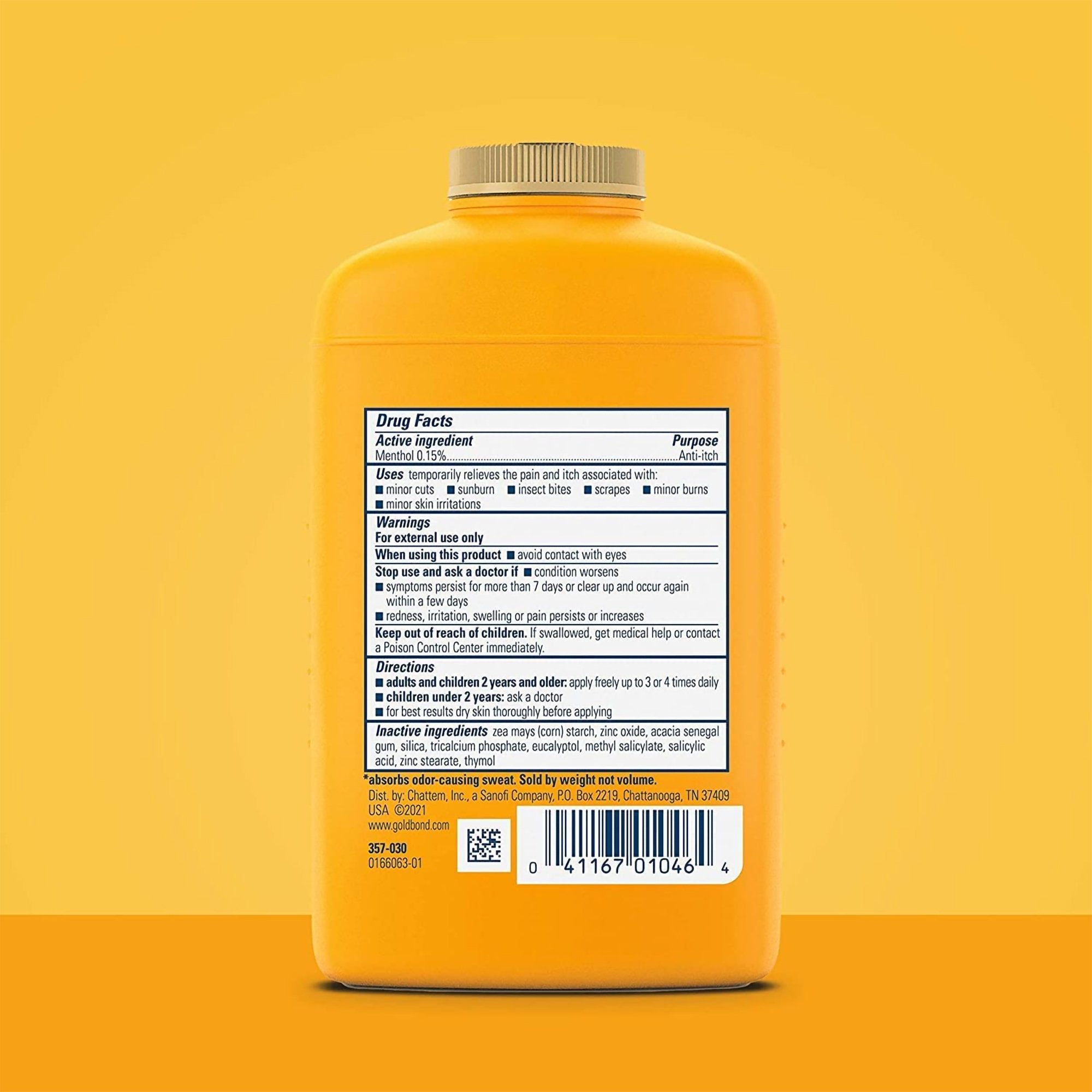 Gold Bond Original Strength Medicated Body Powder, 4 oz.-Body Powder Gold Bond Medicated Original Strength 4 oz. Menthol Scent Shaker Bottle Menthol