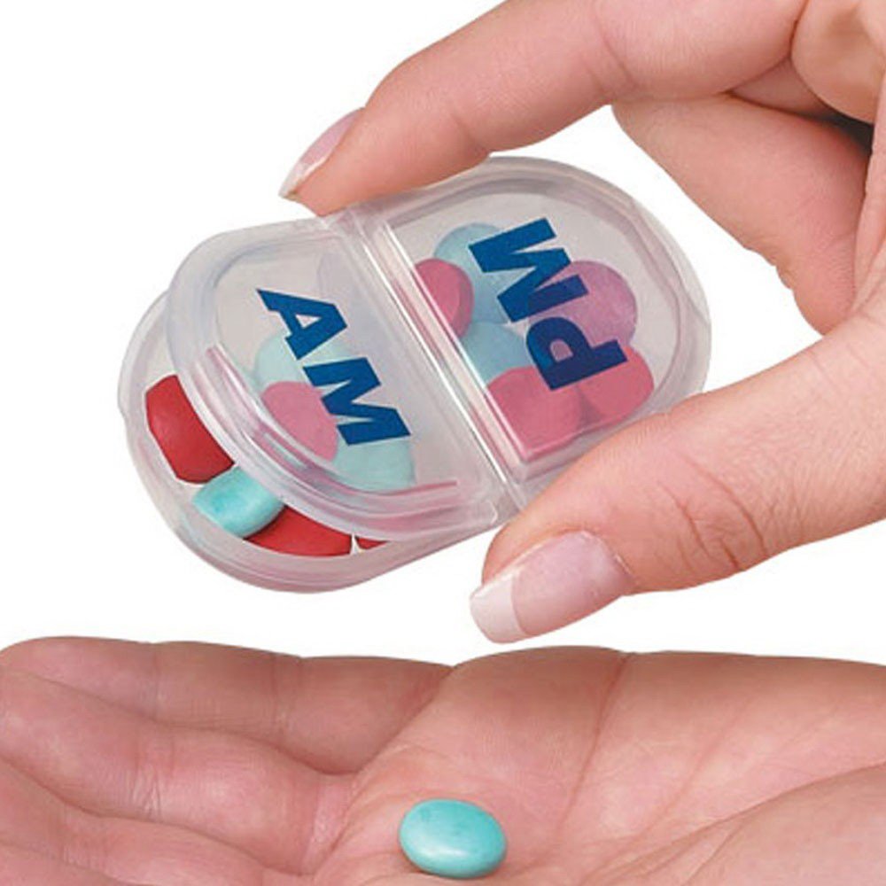 EZY Dose Pill Organizer-Pill Organizer EZY Dose Pocket-Size 1 Day 2 Dose