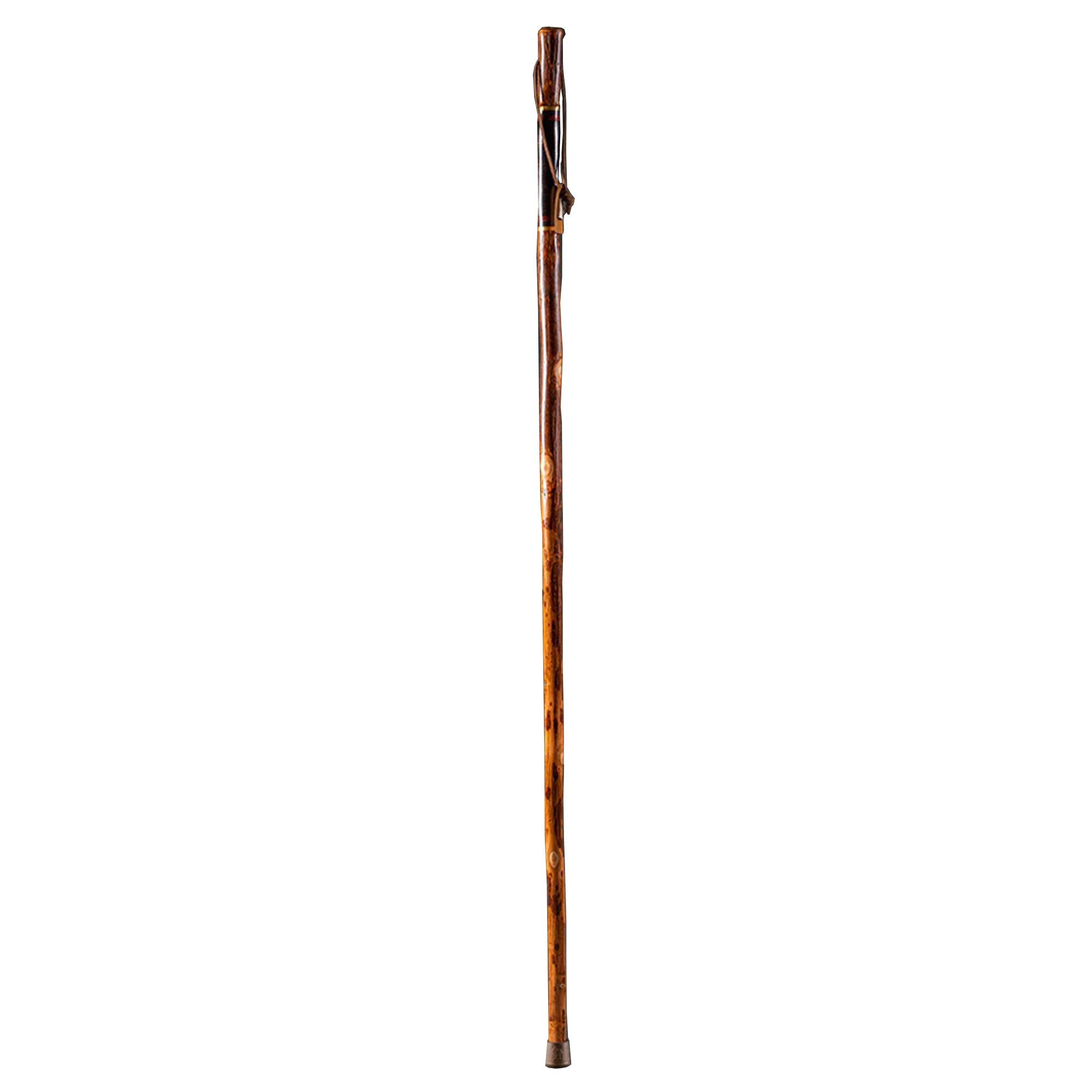 Brazos Exotic Leather Safari Hickory Rustic Walking Stick, 55-Inch-Walking Stick Brazos Free Form Wood 55 Inch Height Safari