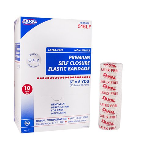 Dukal™ Double hook-and-loop closure Elastic Bandage, 6 Inch x 5 Yard - Wound Care>General Wound Care>Compression Bandages...