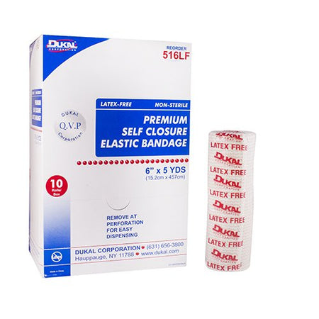Dukal™ Double hook-and-loop closure Elastic Bandage, 6 Inch x 5 Yard - Wound Care>General Wound Care>Compression Bandages...