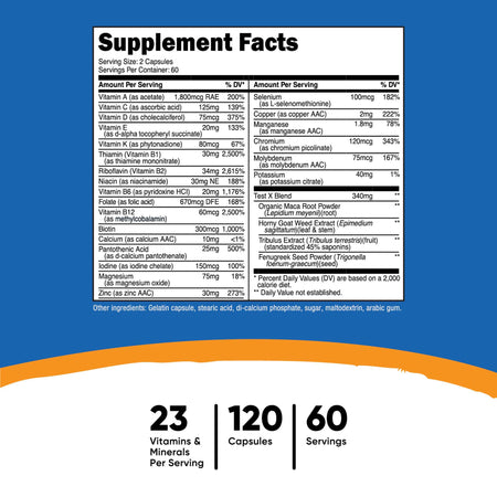 MULTIVITAMIN, CAP F/MEN (120/BT 12BT/CS)