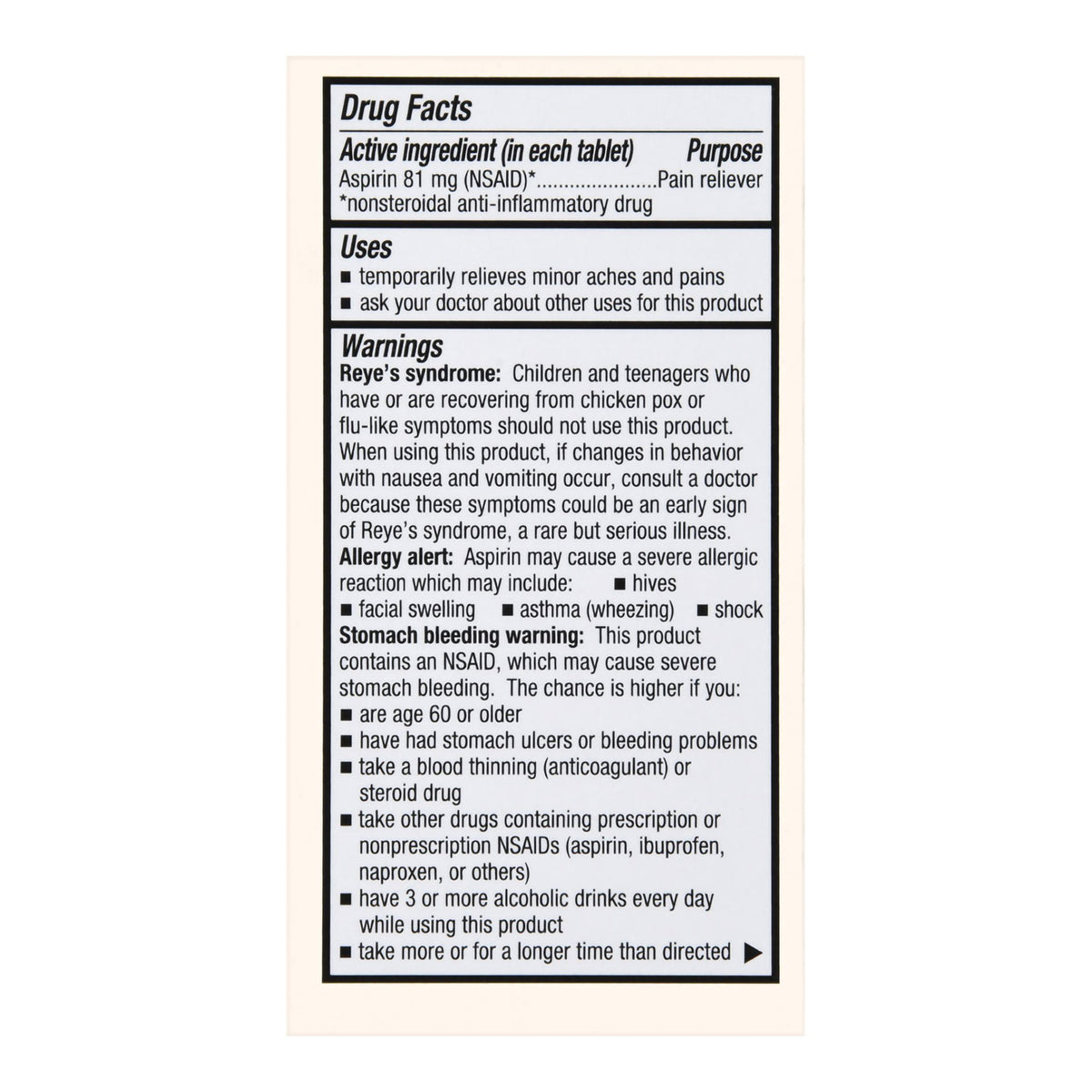 Foster & Thrive Low Dose Aspirin 81 mg Tablets-Pain Relief Foster & Thrive 81 mg Strength Aspirin Tablet 180 per Bottle