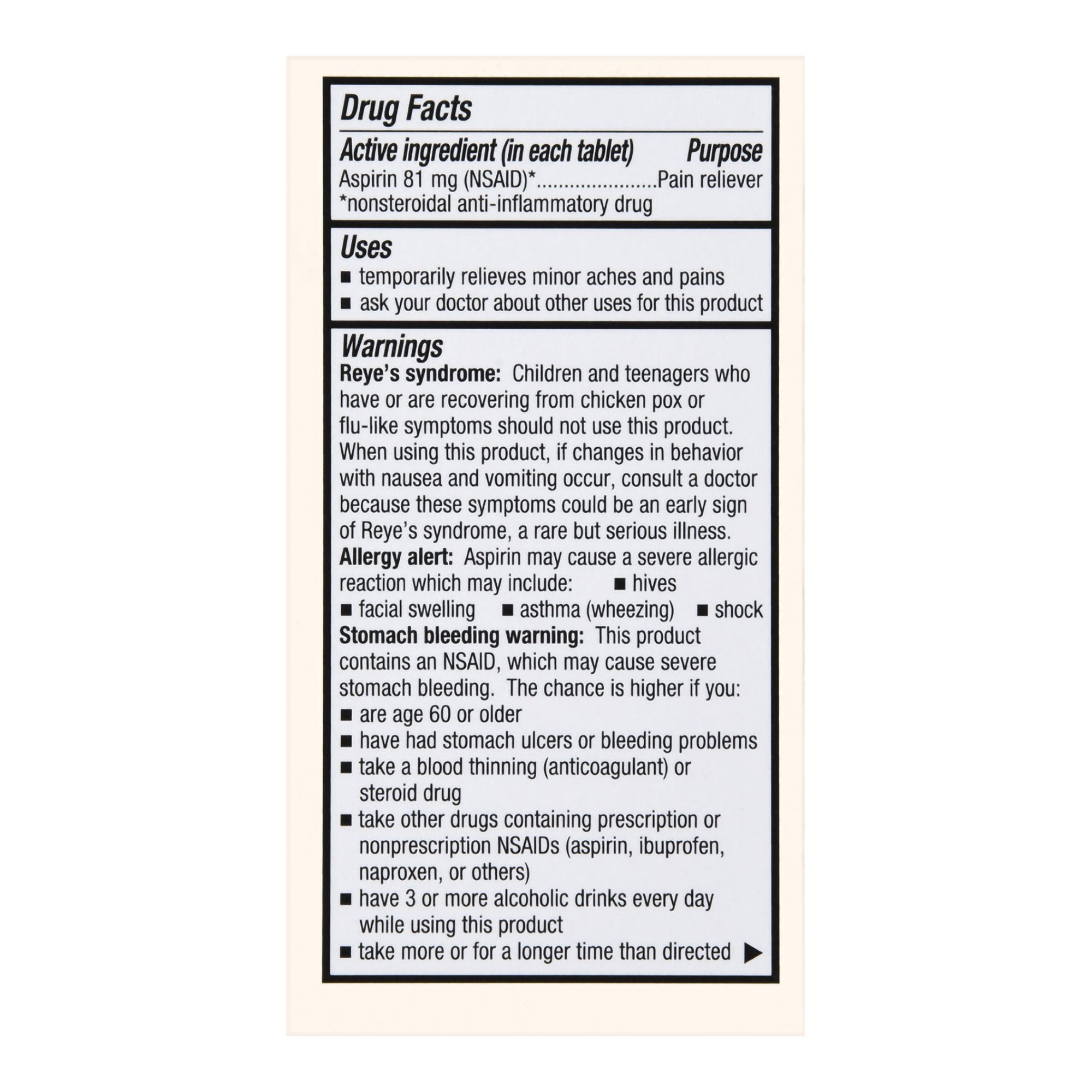 Foster & Thrive Low Dose Aspirin 81 mg Tablets-Pain Relief Foster & Thrive 81 mg Strength Aspirin Tablet 180 per Bottle