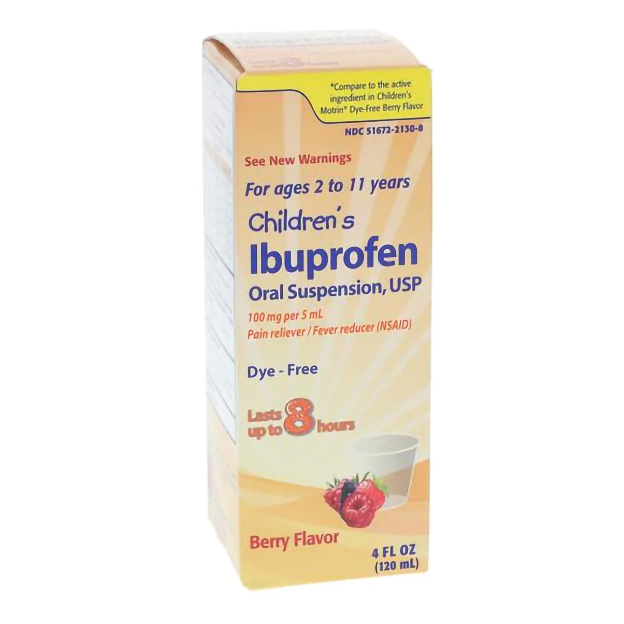 Ibuprofen Children's Pain Relief-Children's Pain Relief 100 mg / 5 mL Strength Ibuprofen Oral Suspension 4 oz.