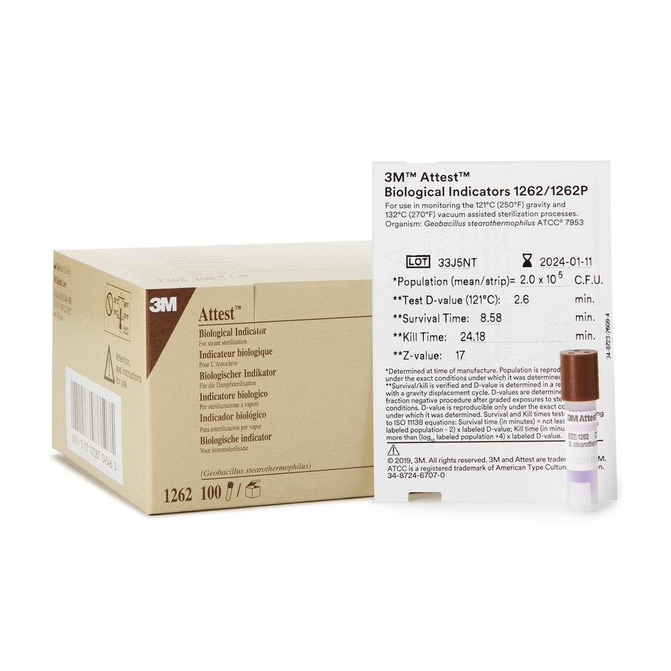 3M Attest 48-Hour Biological Indicator Vial for Steam Sterilization-Attest Sterilization Biological Indicator Vial Steam