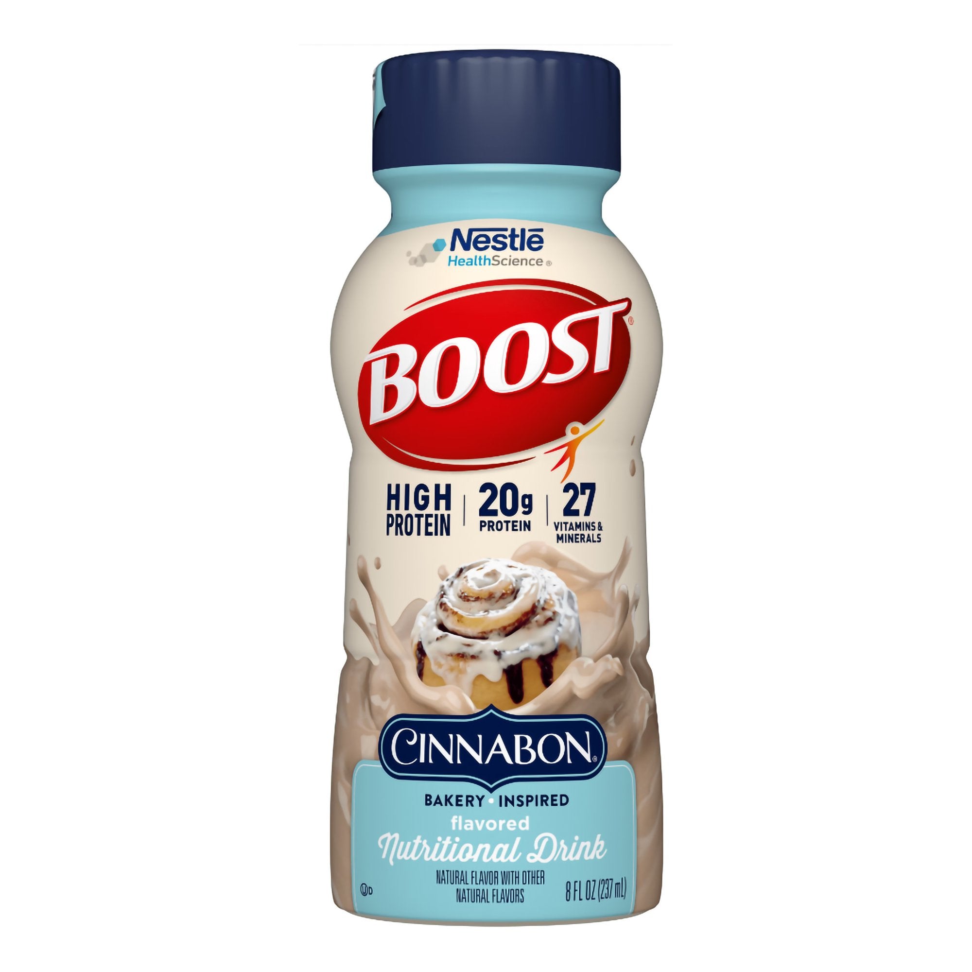 Boost High Protein Cinnabon Complete Nutritional Drink, 8-ounce Bottle-Oral Supplement Boost High Protein Cinnabon Flavor Liquid 8 oz. Bottle