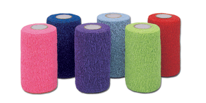Co-FlexMed Self-adherent Closure Cohesive Bandage, 1-1/2 Inch x 5 Yard-Cohesive Bandage Co-FlexMed 1-1/2 Inch X 5 Yard Self-Adherent Closure Neon Pink / Blue / Purple / Light Blue / Neon Green / Red NonSterile 16 lbs. Tensile Strength
