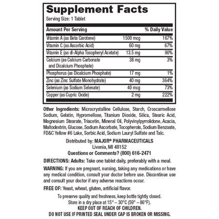 Major Prosight Multivitamin Supplement-"Multivitamin Supplement Prosight Vitamin A / Ascorbic Acid 5,000 IU - 60 mg Strength Tablet 60 per Bottle"