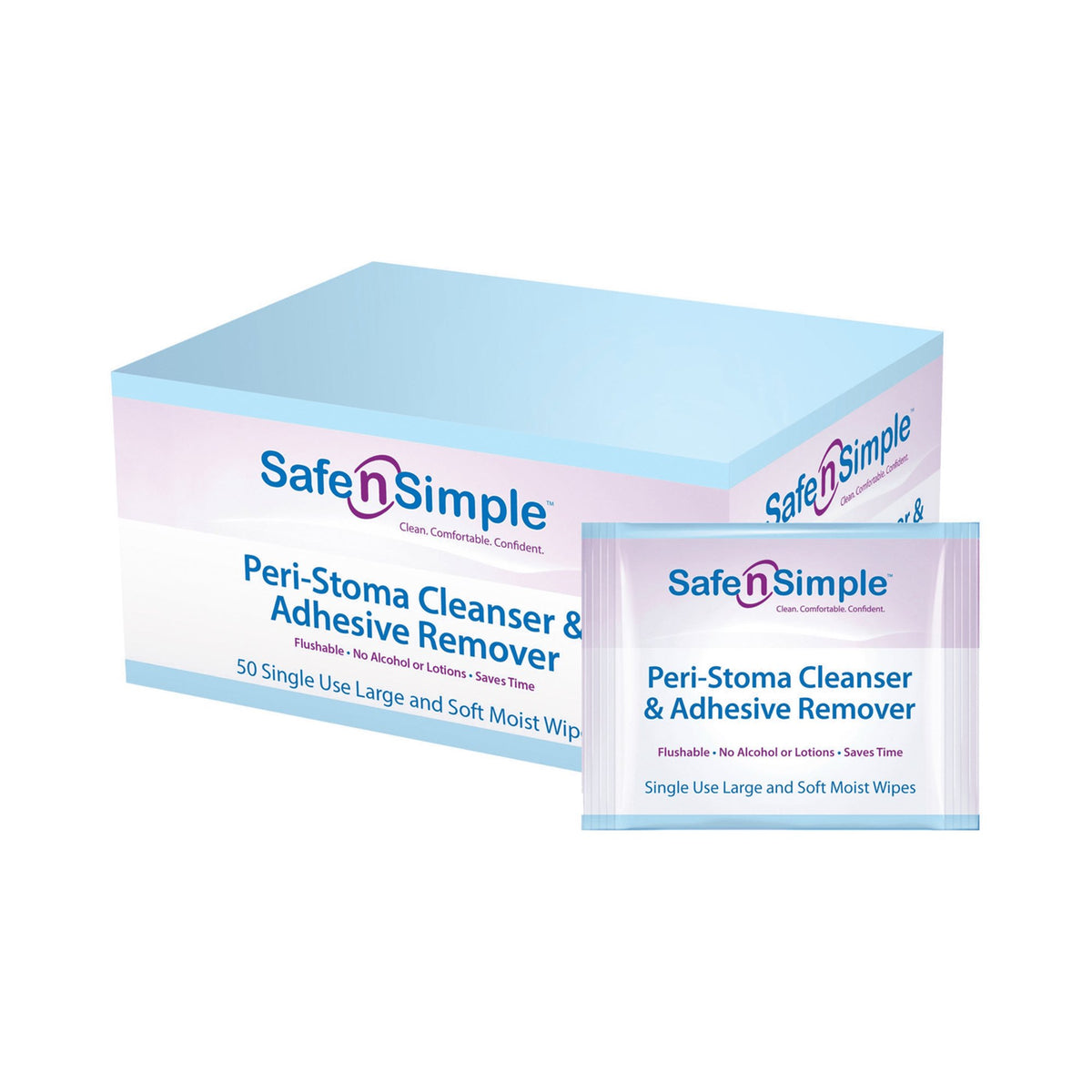Safe N Simple Adhesive Remover, 5 x 7 Inch Wipe-Adhesive Remover Safe n Simple Wipe 1 per Pack