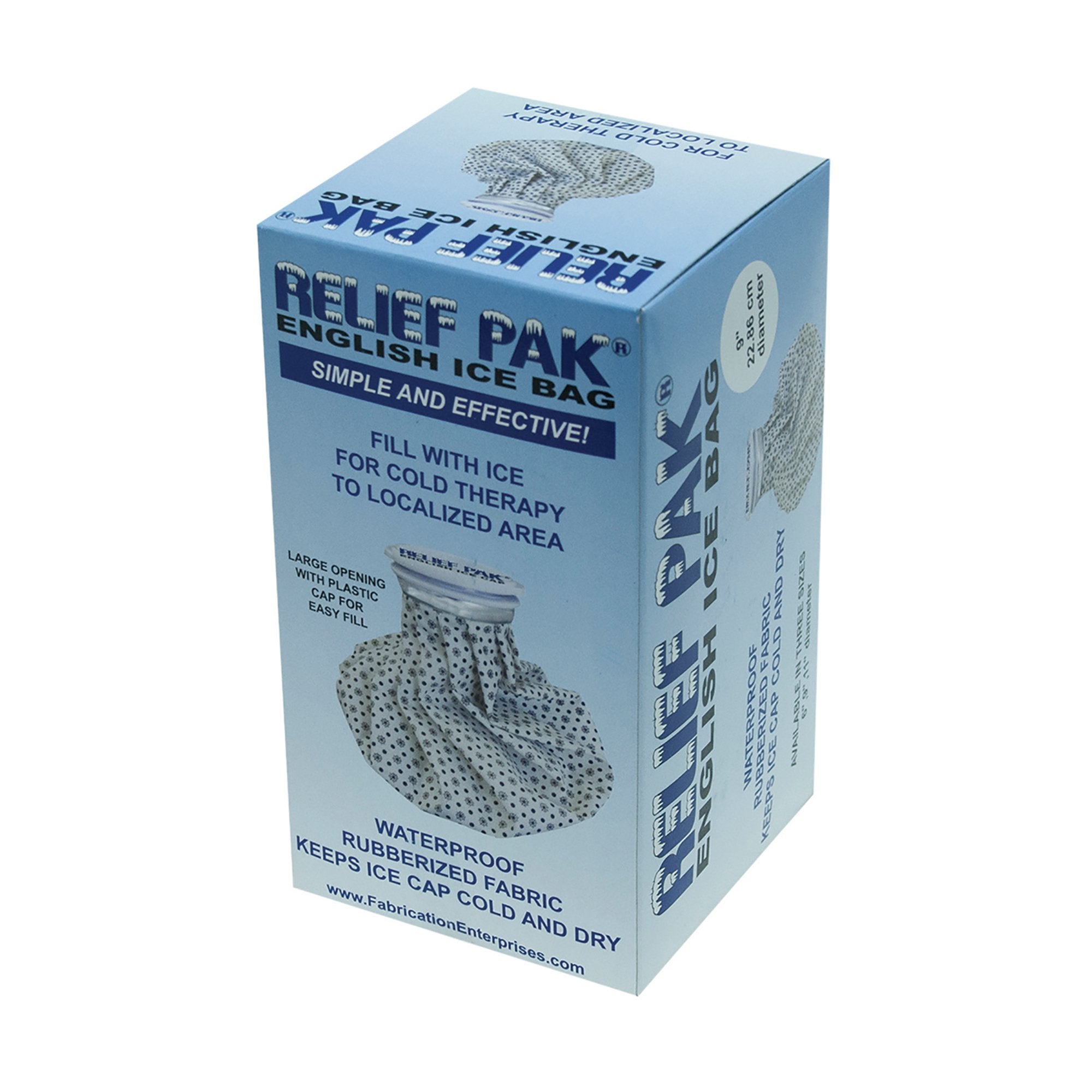 Relief Pak English Ice Cap Reusable Ice Bag, 9 Inch Diameter-English Style Ice Bag Relief Pak General Purpose One Size Fits Most 9 Inch Diameter Rubberized Fabric / Plastic Reusable