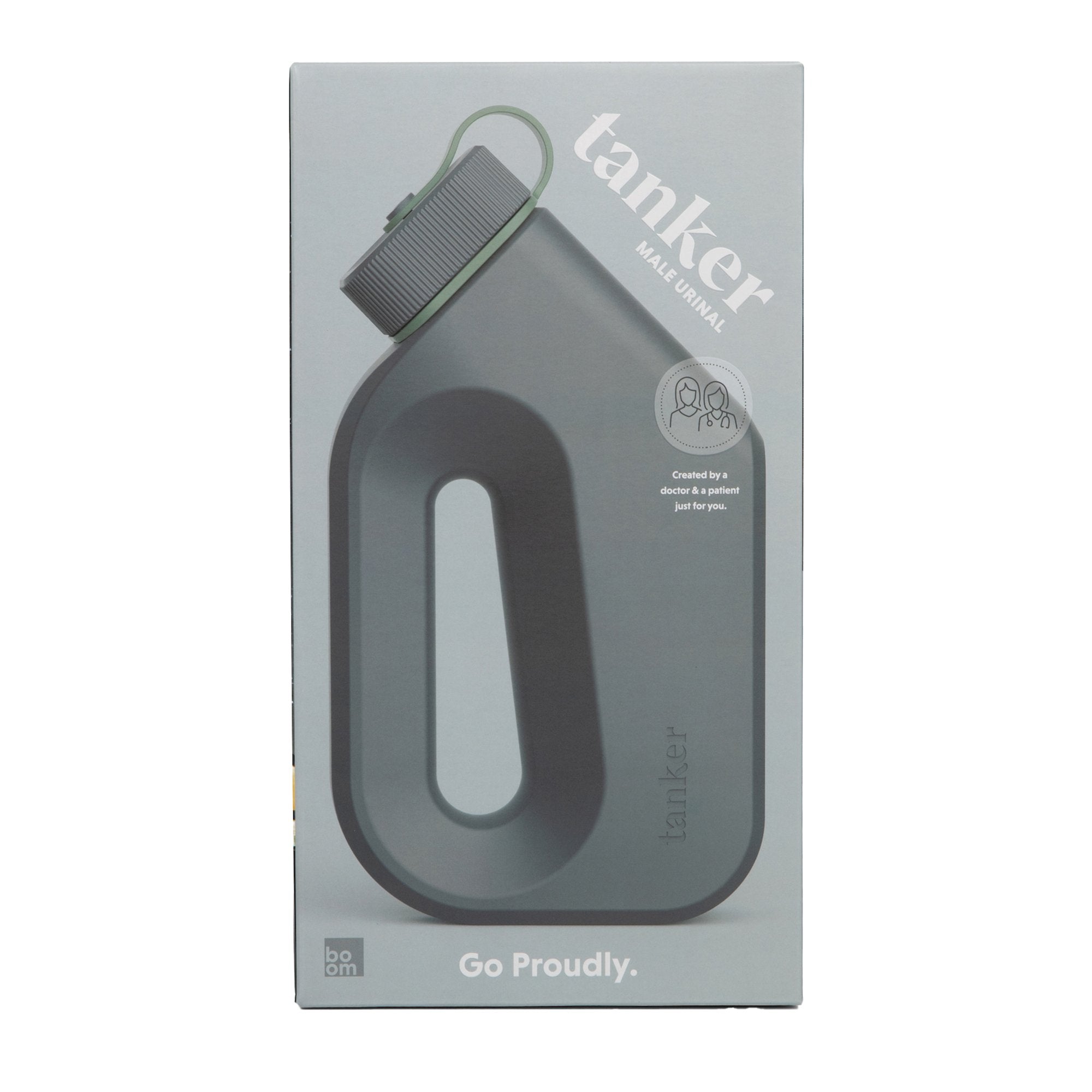Tanker Portable Male Urinal, Cement Grey-Male Urinal Tanker 44 oz. With Closure Single Patient Use