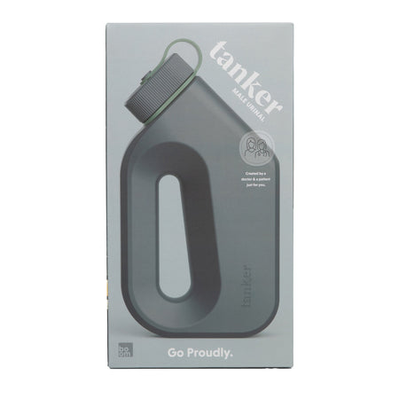 Tanker Portable Male Urinal, Cement Grey-Male Urinal Tanker 44 oz. With Closure Single Patient Use