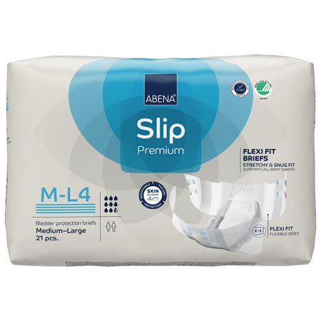 Abena Slip Premium Flexi Fit Incontinence Briefs, M-L4-Unisex Adult Incontinence Brief Abena Slip Flexi Fit Medium / Large Disposable Heavy Absorbency