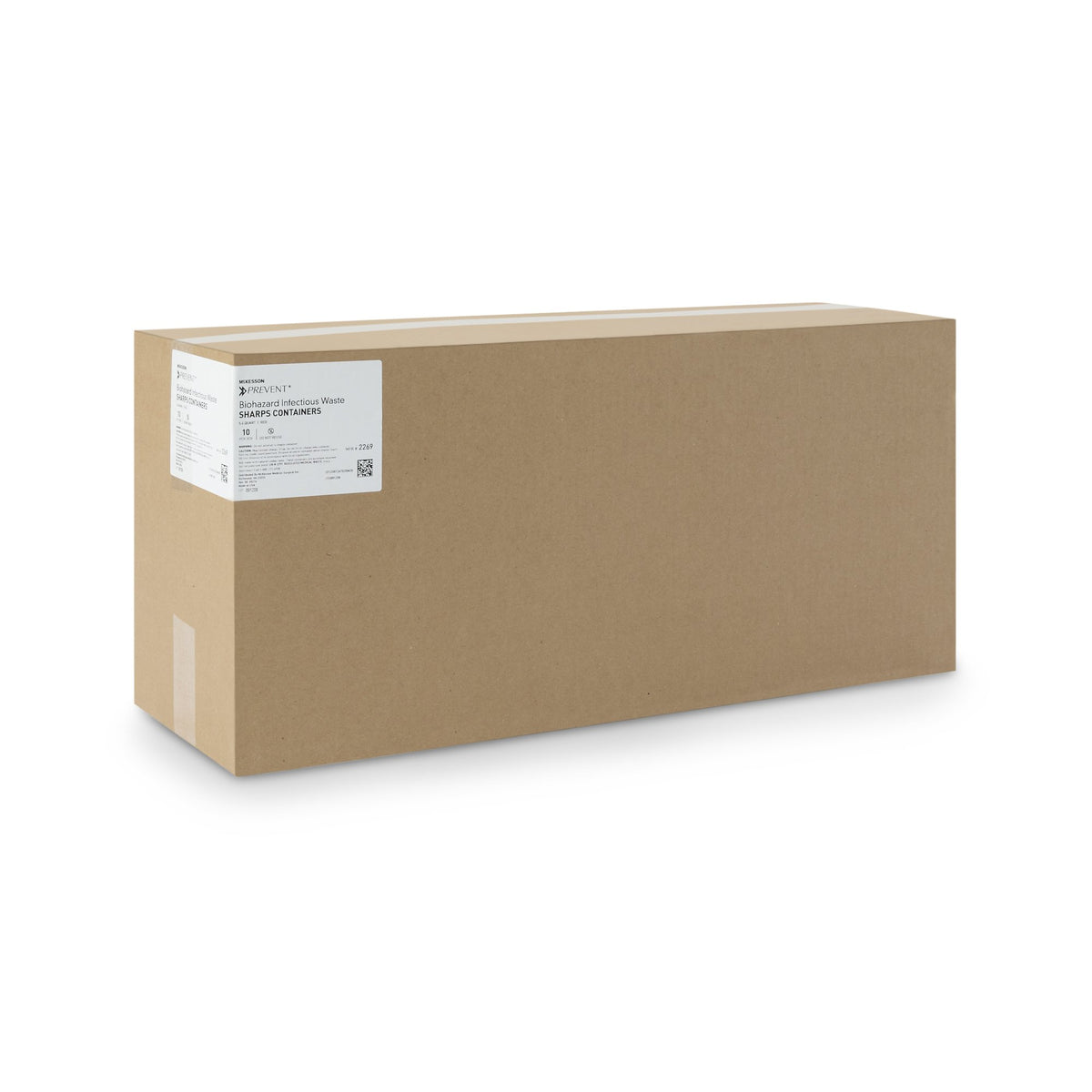 McKesson Prevent Two-Piece Sharps Container, 5.4 Quart, 11 x 12 x 4-3/4 Inch-Sharps Container McKesson Prevent Red Base 11 H X 12 W X 4-3/4 D Inch Horizontal Entry 1.35 Gallon