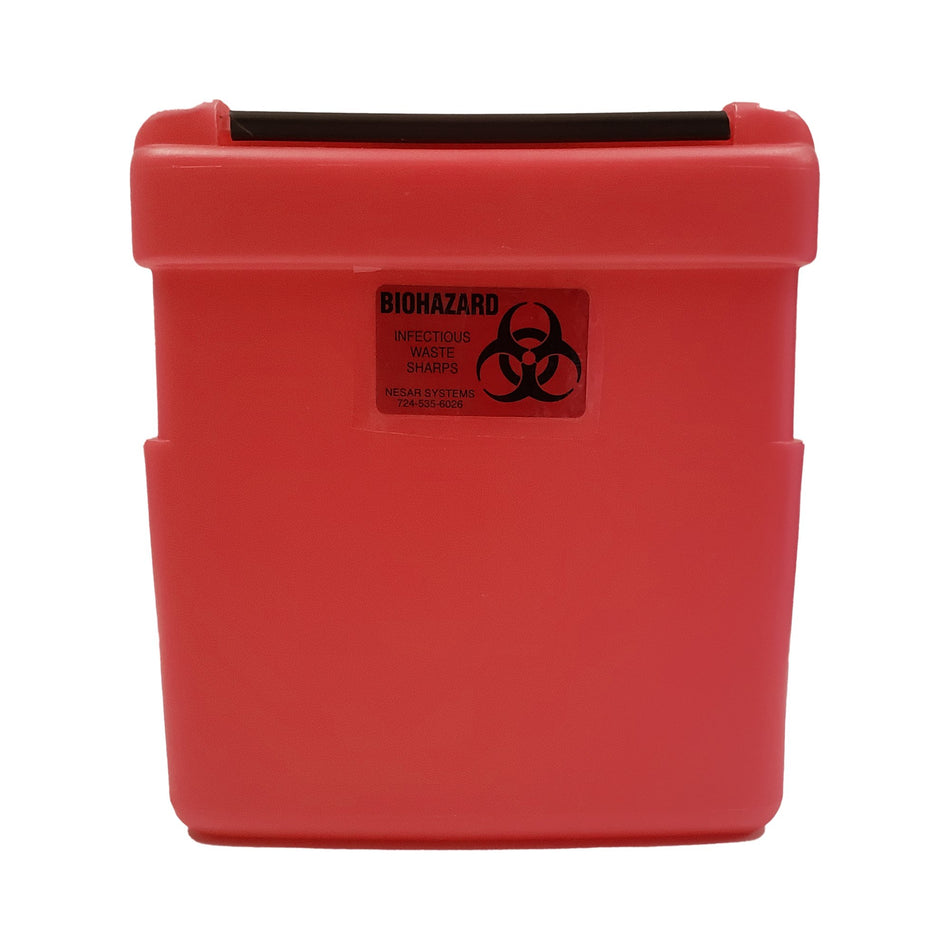 Nesar Systems Replacement Radioactive Sharps Container, 1 Gallon, 8-1/2 x 4 x 9 Inch-Replacement Radioactive Sharps Container Nesar Systems Red Base 8-1/2 L X 4 D X 9 H Inch Horizontal Entry 1 Gallon