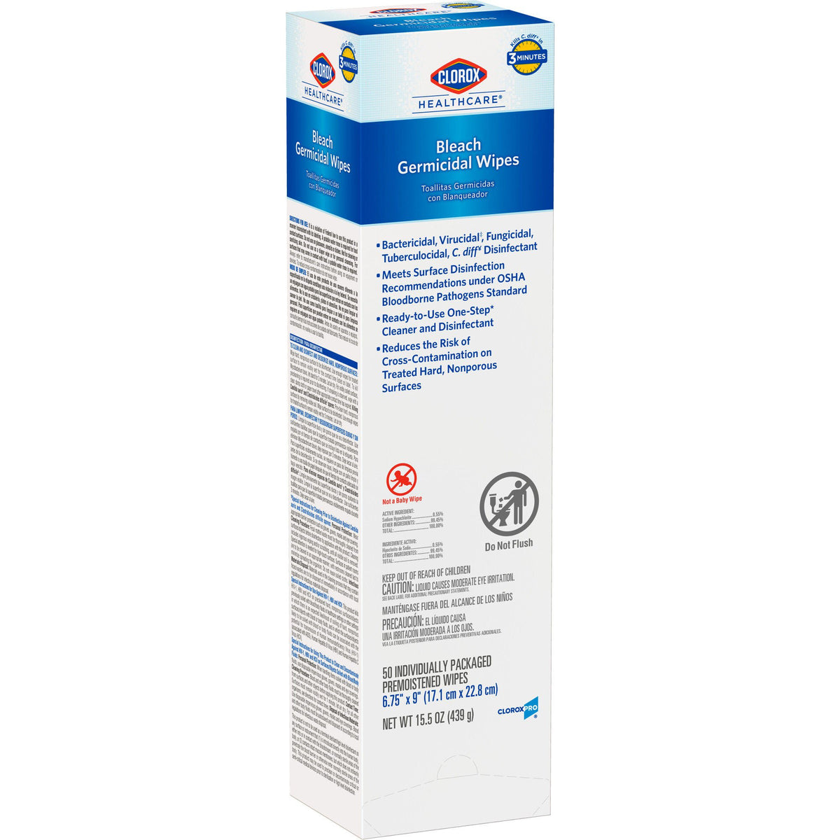 Clorox Healthcare® Bleach Germicidal Wipes, Individual Packets, 50 ct. - Housekeeping>Cleaners and Disinfectants - The Clo...