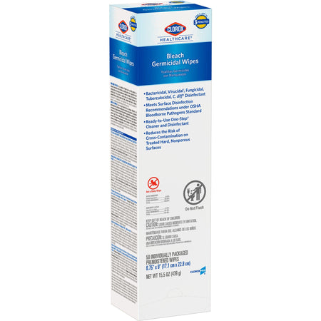 Clorox Healthcare® Bleach Germicidal Wipes, Individual Packets, 50 ct. - Housekeeping>Cleaners and Disinfectants - The Clo...