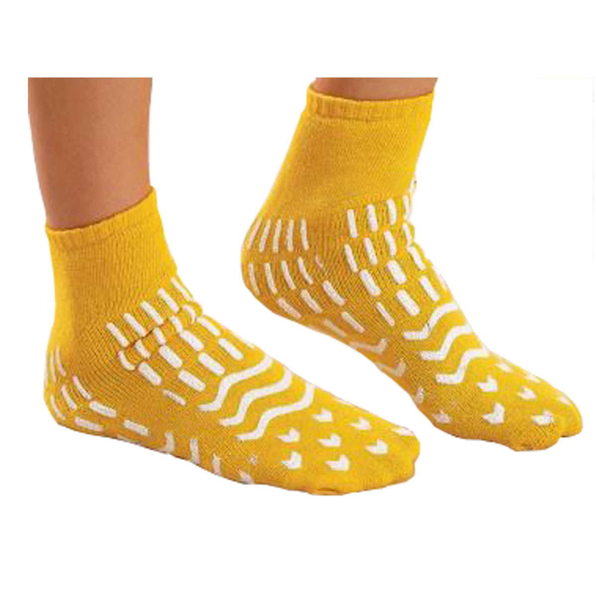 Care-Steps Double Tread High-Risk Slipper Socks, Medium, Yellow-Risk Management Slipper Socks Care-Steps Unisex Adult Medium Double Tread Single Patient Use Yellow