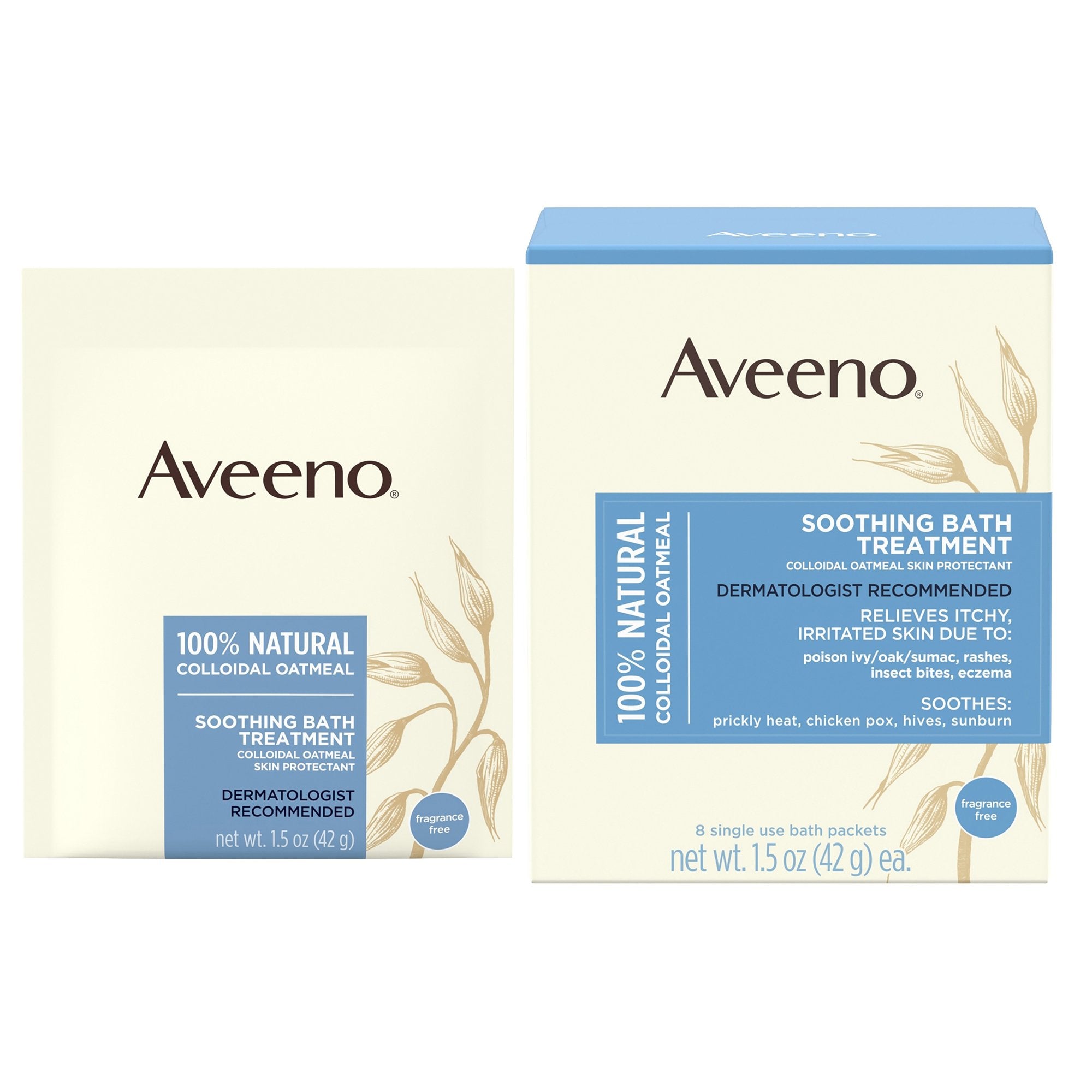 Aveeno Soothing Oatmeal Bath Treatment, 1.5 oz. Packet-Bath Additive Aveeno 1.5 oz. Individual Packet Unscented Powder