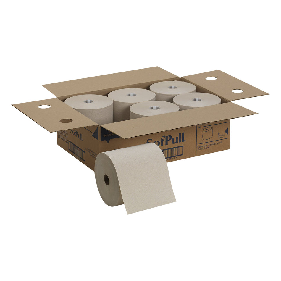 SofPull Paper Towel, 7-7/8 Inch x 1000 Foot, 6 Rolls per Case-Paper Towel SofPull High Capacity Hardwound Roll 7-7/8 Inch X 1000 Foot