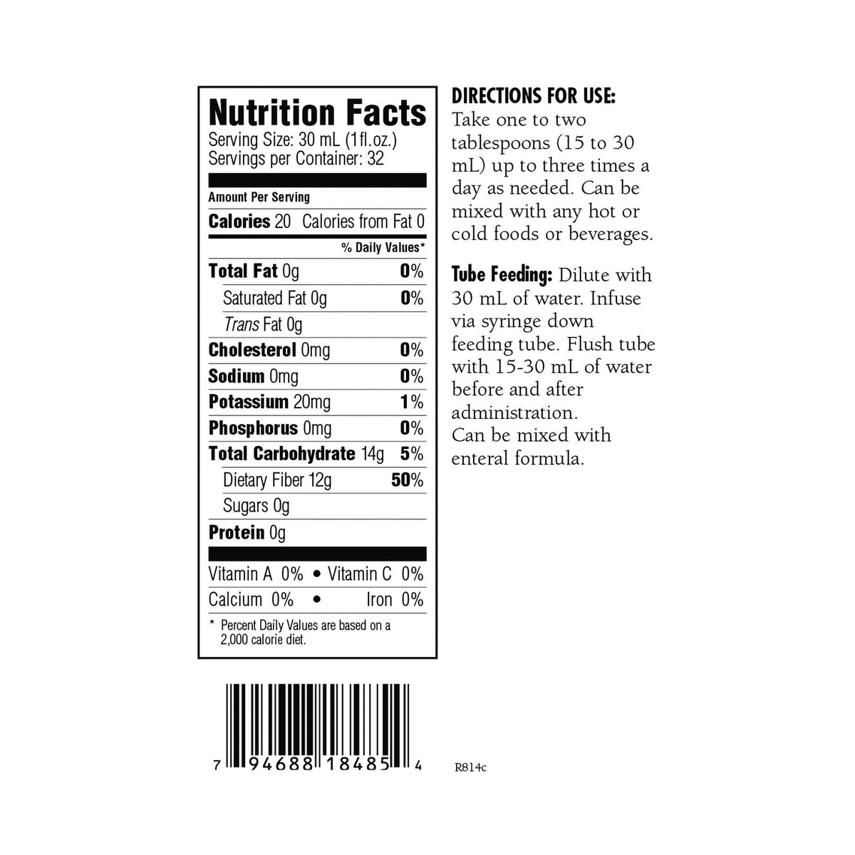 HyFiber® Citrus Flavor Liquid Fiber with FOS, 32-ounce bottle - Nutritionals and Feeding Supplies>Nutritionals>Oral Supple...