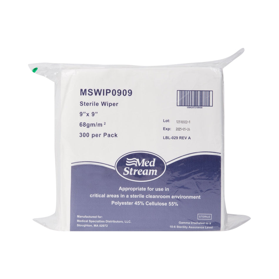 McKesson Cleanroom Wipes-Cleanroom Wipe McKesson ISO Class 5 White Sterile Polyester / Cellulose 9 X 9 Inch Disposable