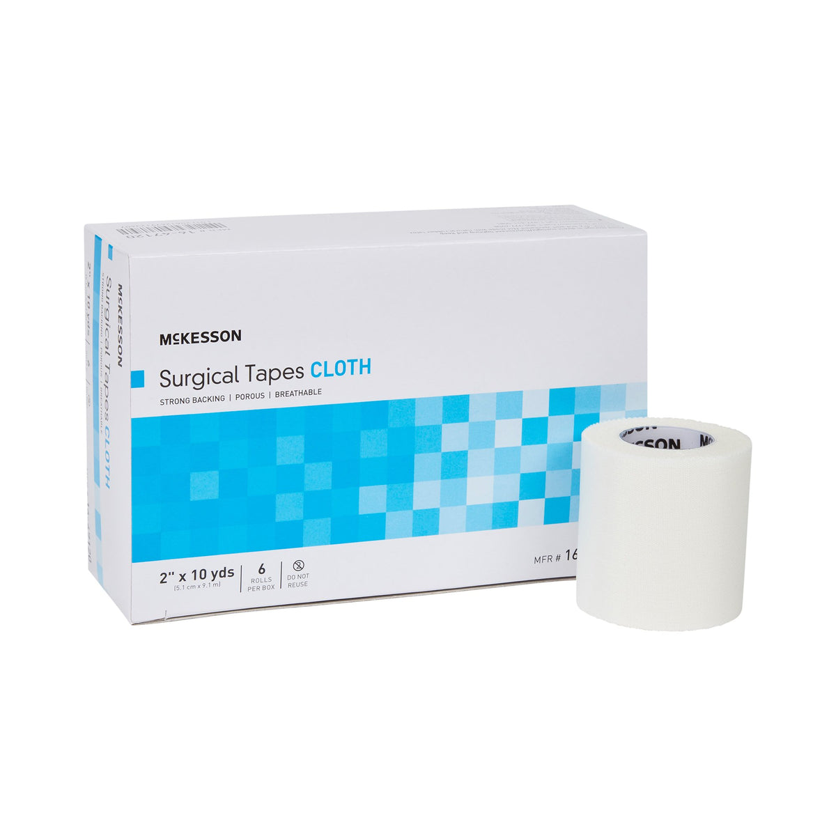 McKesson Silk-Like Cloth Medical Tape, 2 Inch x 10 Yard, White-Medical Tape McKesson White 2 Inch X 10 Yard Silk-Like Cloth NonSterile