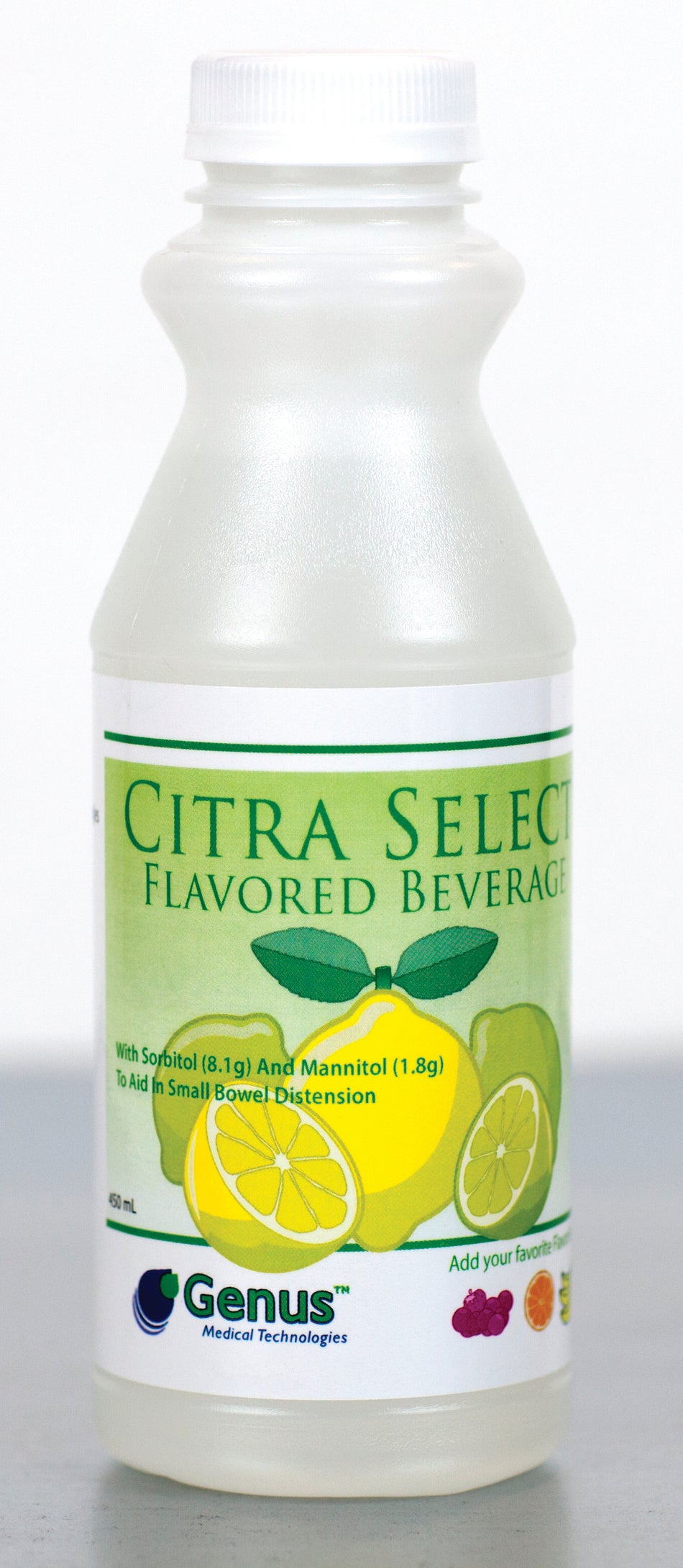 Citra Select Barium Sulfate Contrast Media, Lemon Lime Flavor-Citra Select Barium Sulfate Solution 450 mL
