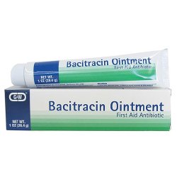 G & W Bacitracin First Aid Antibiotic, 1-ounce tube-First Aid Antibiotic G & W Ointment 1 oz. Tube