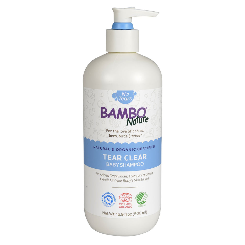 Bambo Tear Clear Baby Shampoo, 500 mL pump bottle-Baby Shampoo Bambo� Nature Tear Clear 16.9 oz. Pump Bottle Unscented