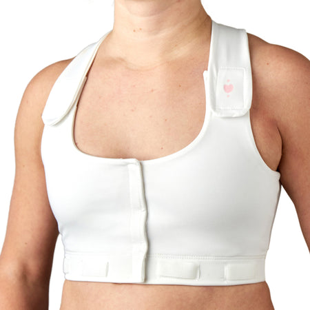 Larissa Post-Surgical Bra, White, X-Small-Post-Surgical Bra Larissa White X-Small 28 Inch
