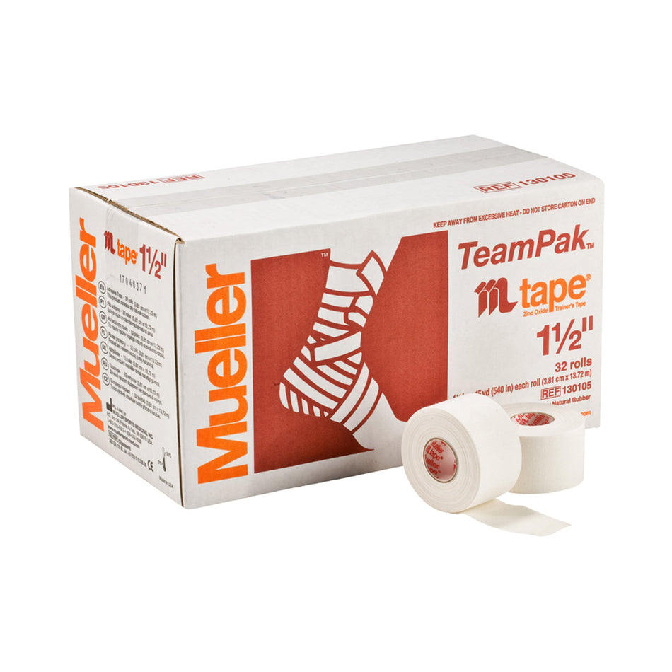 MTape� Cotton / Zinc Oxide Athletic Tape, 1-1/2 Inch x 15 Yard, White-Athletic Tape Mueller� Mtape White 1-1/2 Inch X 15 Yard Cotton / Zinc Oxide NonSterile