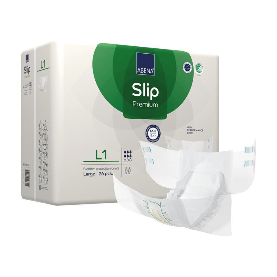 Abena Slip Premium L1 Incontinence Brief, Large-Unisex Adult Incontinence Brief Abena Slip Premium L1 Large Disposable Heavy Absorbency